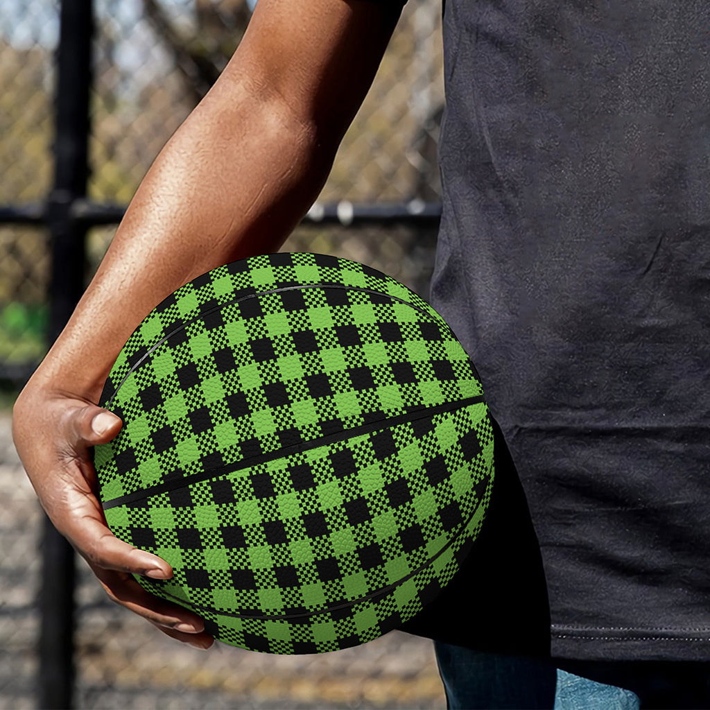 UFO Green Buffalo Plaid Print Basketball