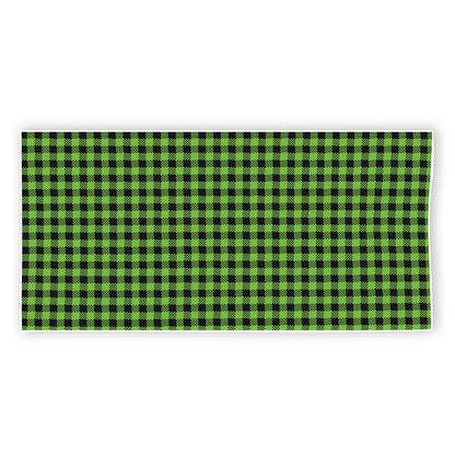 UFO Green Buffalo Plaid Print Beach Towel