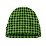 UFO Green Buffalo Plaid Print Beanie