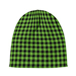 UFO Green Buffalo Plaid Print Beanie