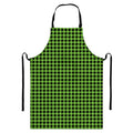 UFO Green Buffalo Plaid Print Bib Apron With Pocket