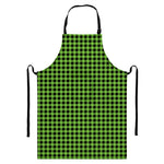 UFO Green Buffalo Plaid Print Bib Apron With Pocket