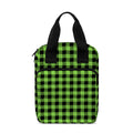 UFO Green Buffalo Plaid Print Bible Tote Bag