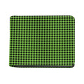 UFO Green Buffalo Plaid Print Bifold Wallet