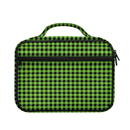 UFO Green Buffalo Plaid Print Briefcase Bible Bag