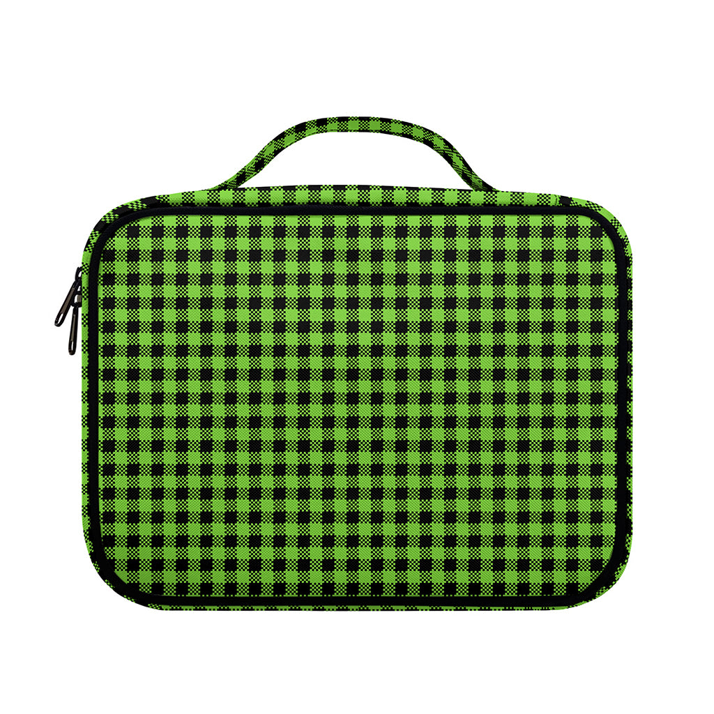UFO Green Buffalo Plaid Print Briefcase Bible Bag