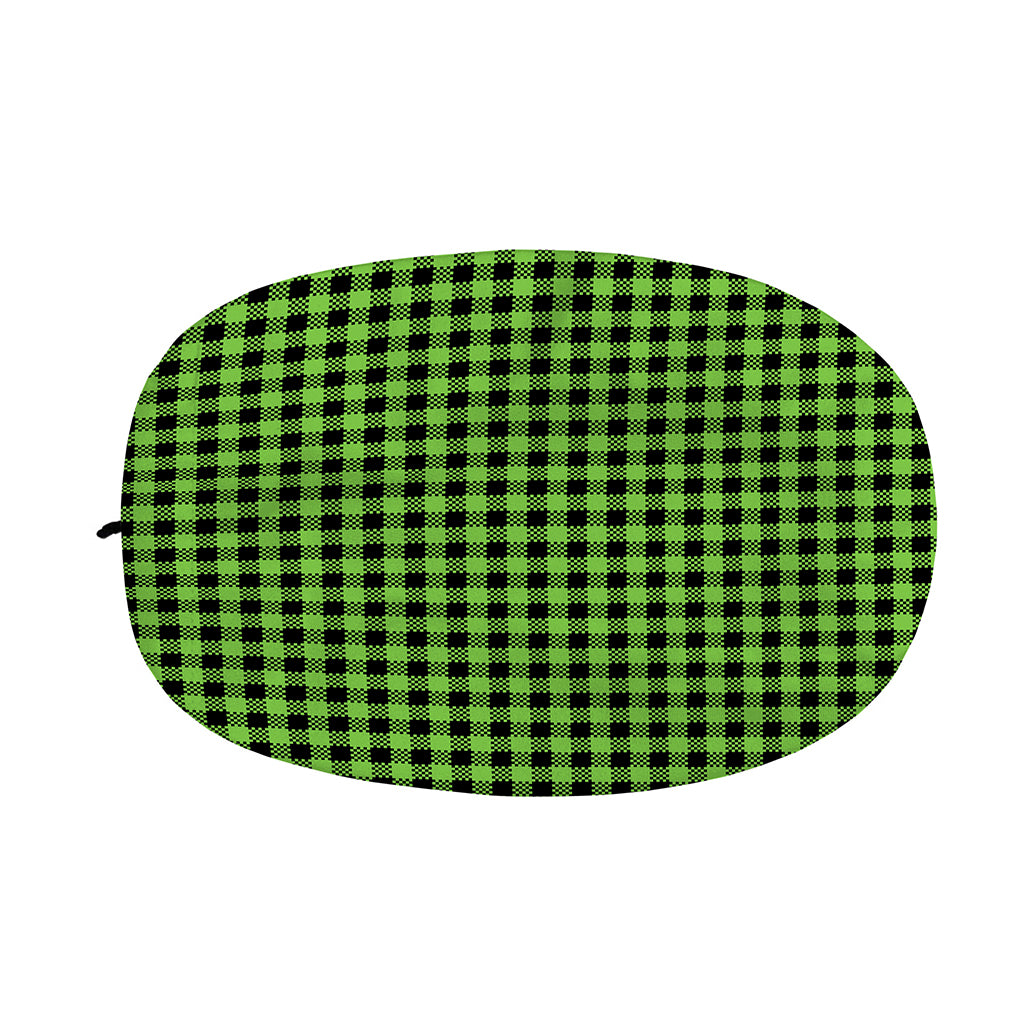UFO Green Buffalo Plaid Print Car Side Mirror Covers