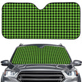 UFO Green Buffalo Plaid Print Car Windshield Sun Shade