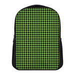 UFO Green Buffalo Plaid Print Casual Backpack