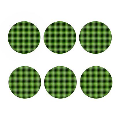 UFO Green Buffalo Plaid Print Coaster Set