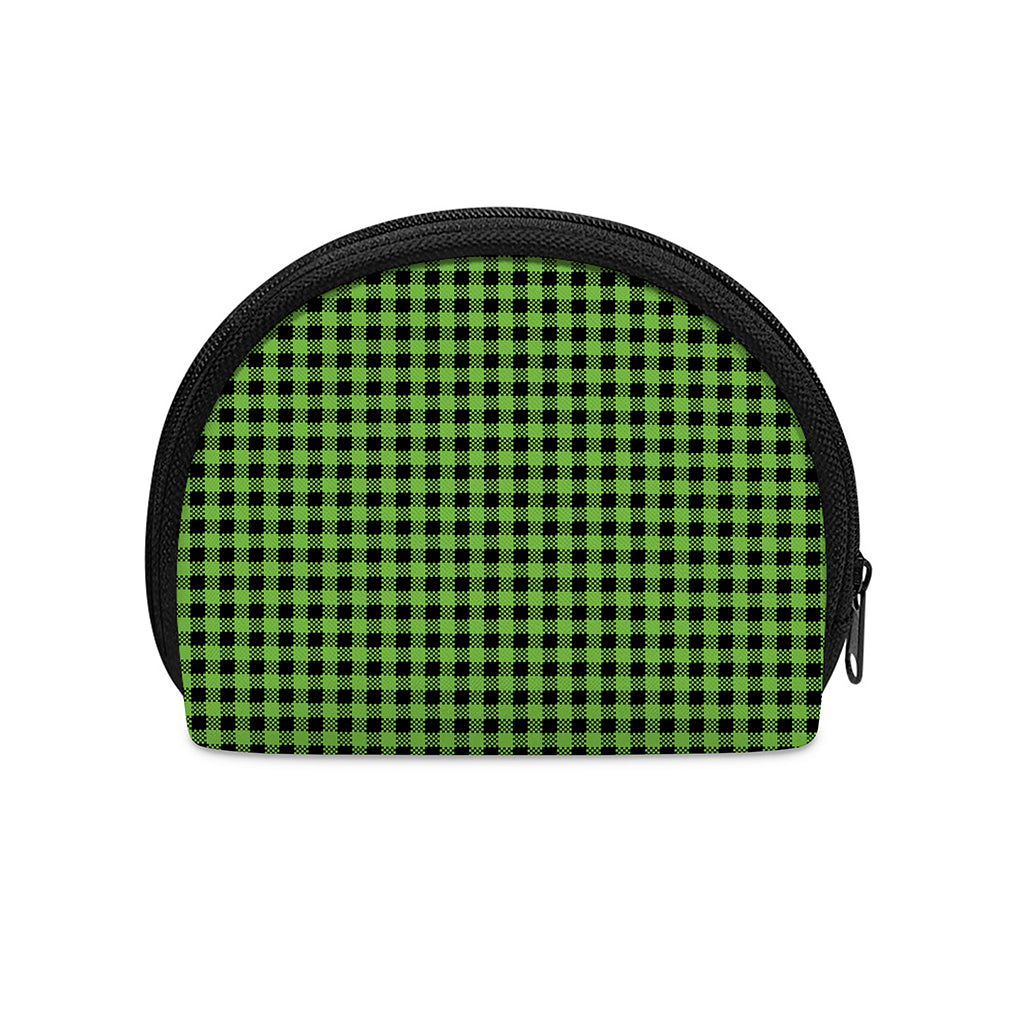 UFO Green Buffalo Plaid Print Coin Purse