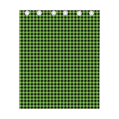 UFO Green Buffalo Plaid Print Curtain