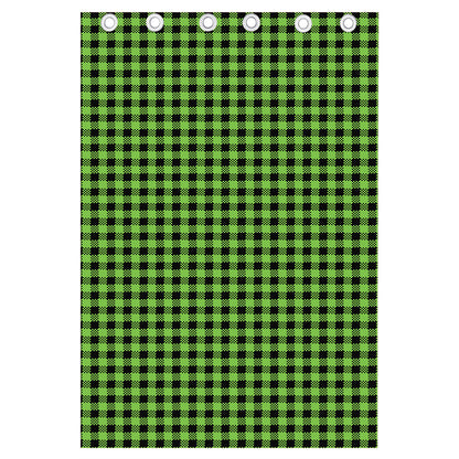 UFO Green Buffalo Plaid Print Curtain