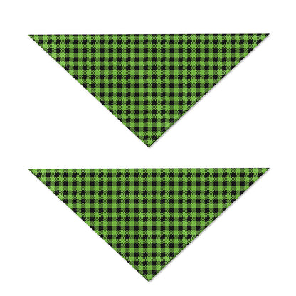 UFO Green Buffalo Plaid Print Dog Bandana