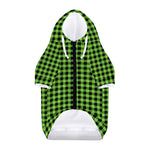 UFO Green Buffalo Plaid Print Dog Zip Up Hoodie