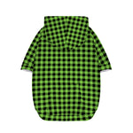 UFO Green Buffalo Plaid Print Dog Zip Up Hoodie