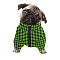 UFO Green Buffalo Plaid Print Dog Zip Up Jacket