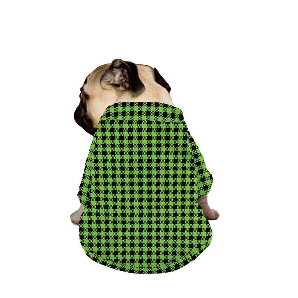 UFO Green Buffalo Plaid Print Dog Zip Up Jacket