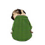 UFO Green Buffalo Plaid Print Dog Zip Up Jacket