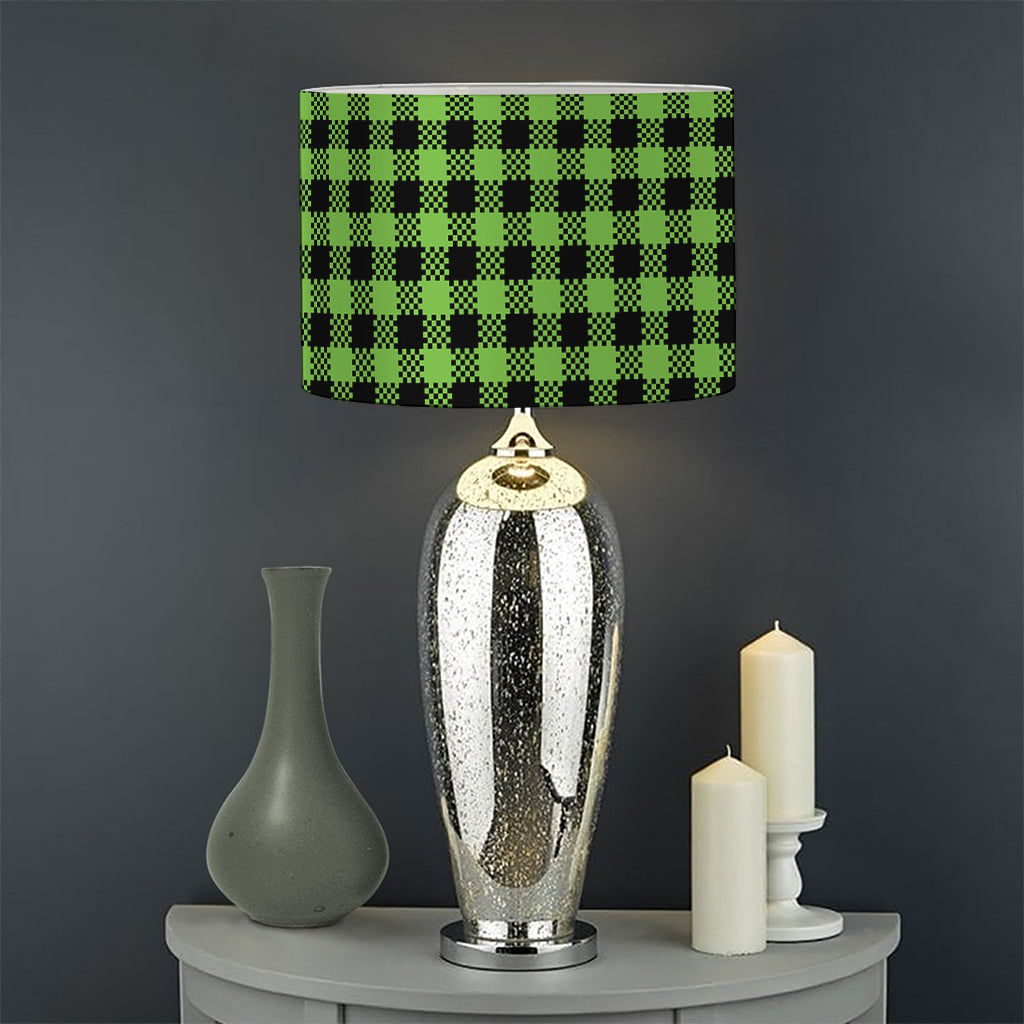 UFO Green Buffalo Plaid Print Drum Lamp Shade