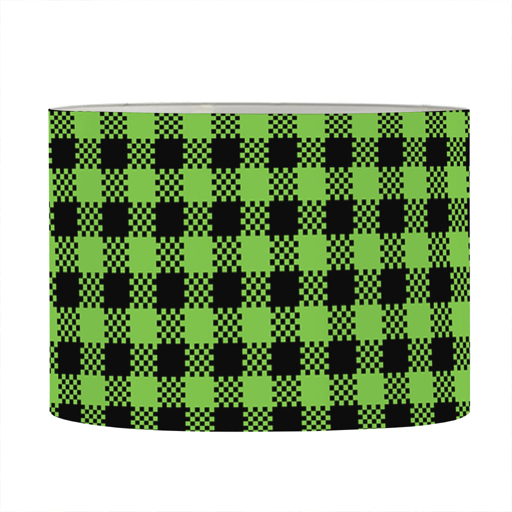 UFO Green Buffalo Plaid Print Drum Lamp Shade
