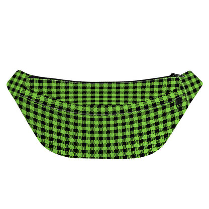 UFO Green Buffalo Plaid Print Fanny Pack