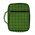 UFO Green Buffalo Plaid Print Front Pocket Bible Bag
