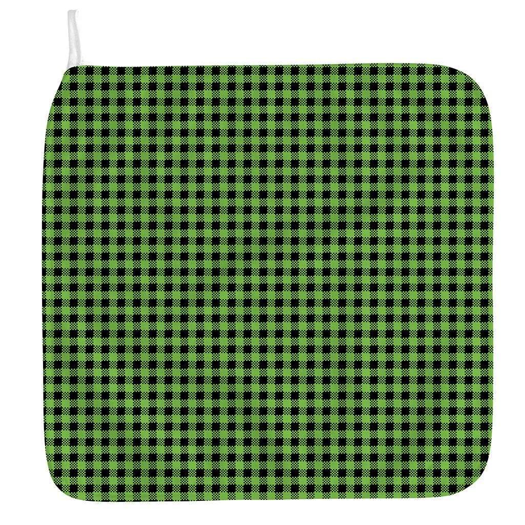 UFO Green Buffalo Plaid Print Hand Towel