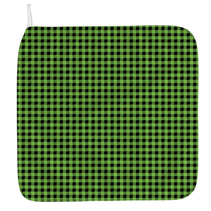 UFO Green Buffalo Plaid Print Hand Towel