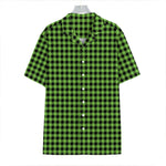 UFO Green Buffalo Plaid Print Hawaiian Shirt