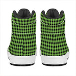 UFO Green Buffalo Plaid Print High Top Leather Sneakers