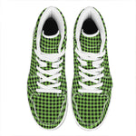 UFO Green Buffalo Plaid Print High Top Leather Sneakers