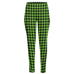 UFO Green Buffalo Plaid Print High-Waisted Pocket Leggings