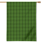 UFO Green Buffalo Plaid Print House Flag