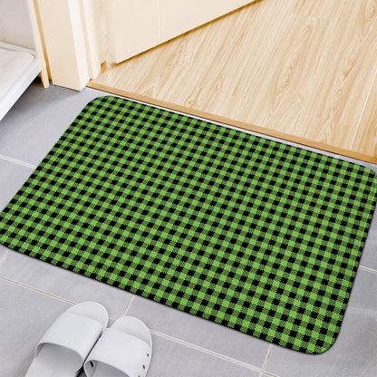 UFO Green Buffalo Plaid Print Indoor Door Mat
