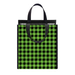 UFO Green Buffalo Plaid Print Insulated Lunch Tote