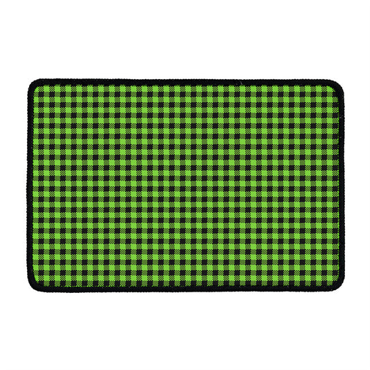 UFO Green Buffalo Plaid Print Kitchen Mat