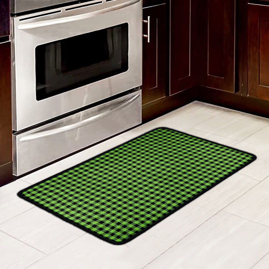 UFO Green Buffalo Plaid Print Kitchen Mat
