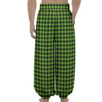 UFO Green Buffalo Plaid Print Lantern Pants