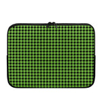 UFO Green Buffalo Plaid Print Laptop Sleeve