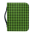UFO Green Buffalo Plaid Print Leather Bible Cover