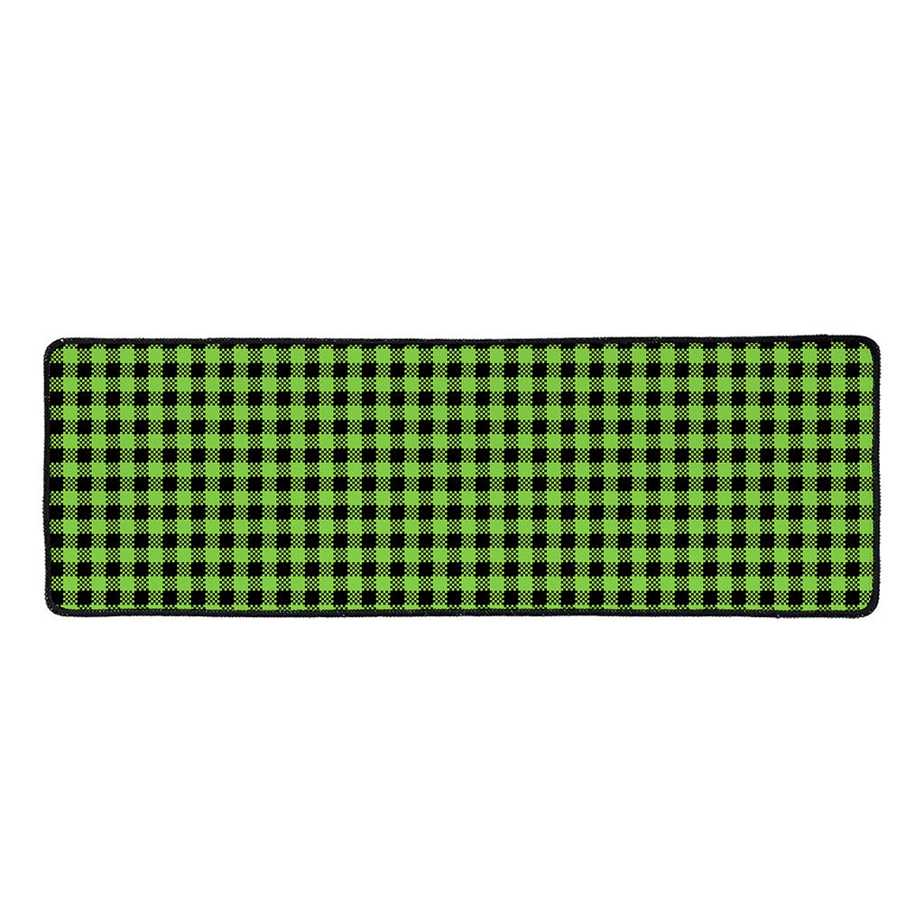UFO Green Buffalo Plaid Print Long Kitchen Mat