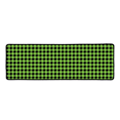 UFO Green Buffalo Plaid Print Long Kitchen Mat