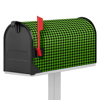 UFO Green Buffalo Plaid Print Mailbox Cover