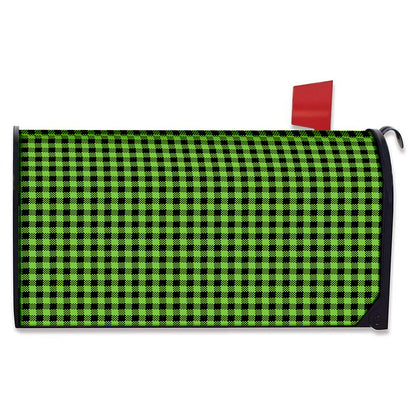 UFO Green Buffalo Plaid Print Mailbox Cover