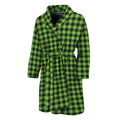 UFO Green Buffalo Plaid Print Men's Bathrobe