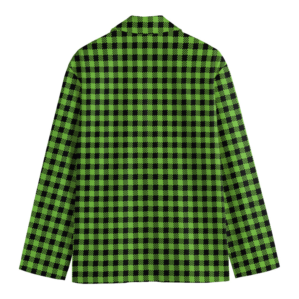 UFO Green Buffalo Plaid Print Men's Blazer