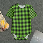 UFO Green Buffalo Plaid Print Men's Bodysuit