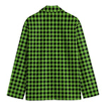 UFO Green Buffalo Plaid Print Men's Cotton Blazer