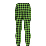 UFO Green Buffalo Plaid Print Men's leggings